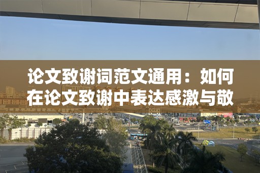 论文致谢词范文通用：如何在论文致谢中表达感激与敬意