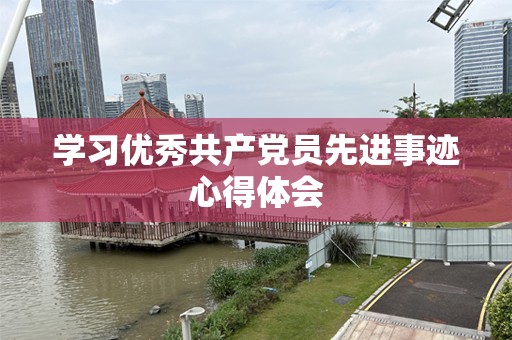 学习优秀共产党员先进事迹心得体会