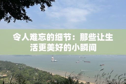 令人难忘的细节：那些让生活更美好的小瞬间