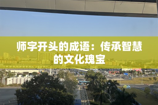 师字开头的成语：传承智慧的文化瑰宝