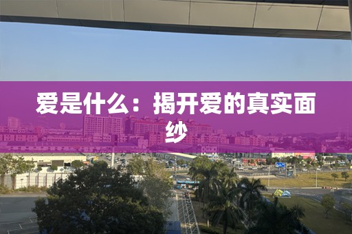 爱是什么：揭开爱的真实面纱
