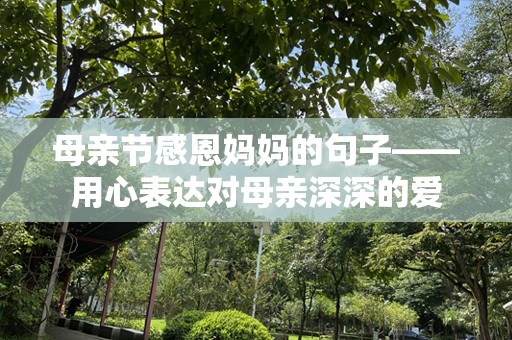 母亲节感恩妈妈的句子——用心表达对母亲深深的爱