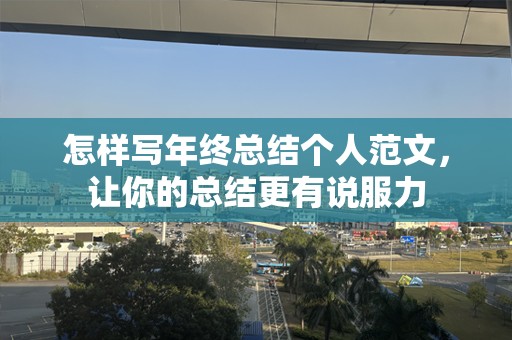 怎样写年终总结个人范文，让你的总结更有说服力