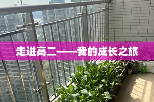 走进高二——我的成长之旅